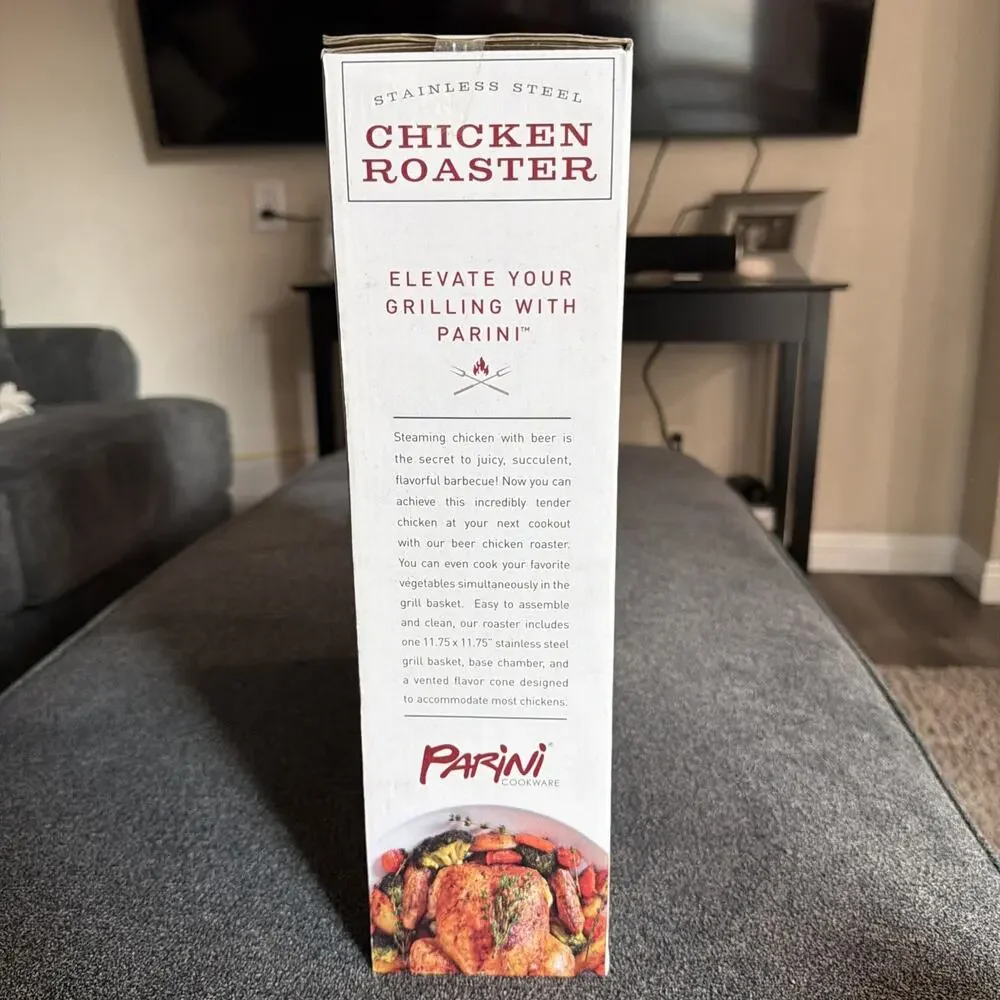Parini Stainless Steel Chicken Roaster Rack BBQ Grill Cookware Beer Can Style